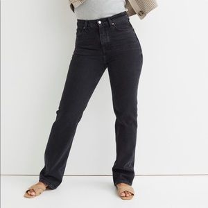 H&M Straight High Waist Jeans Black size 4 long